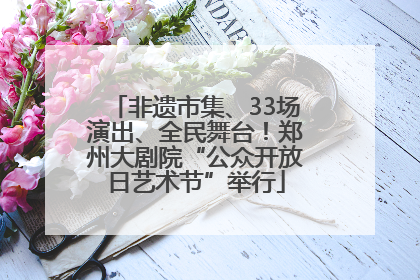 非遗市集、33场演出、全民舞台！郑州大剧院“公众开放日艺术节”举行