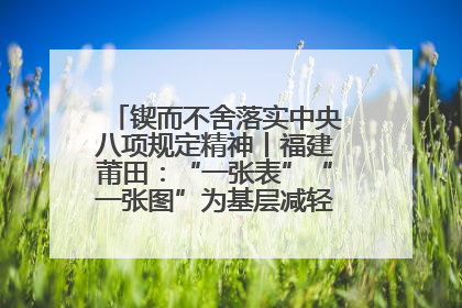 锲而不舍落实中央八项规定精神丨福建莆田：“一张表”“一张图”为基层减轻“数字负担”