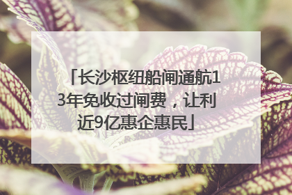 长沙枢纽船闸通航13年免收过闸费，让利近9亿惠企惠民