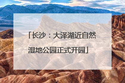 长沙：大泽湖近自然湿地公园正式开园