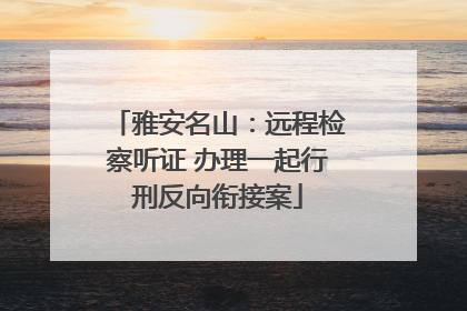 雅安名山：远程检察听证 办理一起行刑反向衔接案