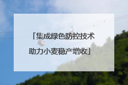 集成绿色防控技术助力小麦稳产增收