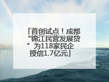首创试点！成都“锦江民营发展贷”为118家民企授信1.7亿元