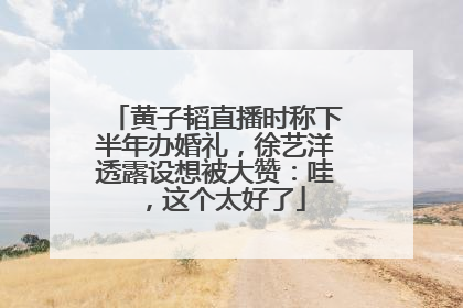 黄子韬直播时称下半年办婚礼，徐艺洋透露设想被大赞：哇，这个太好了