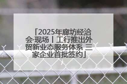 2025年廊坊经洽会·现场丨工行推出外贸新业态服务体系 三家企业首批签约