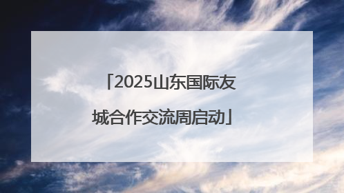 2025山东国际友城合作交流周启动