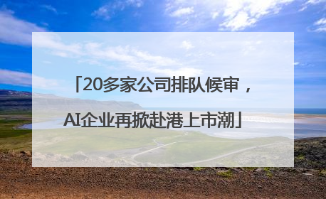 20多家公司排队候审，AI企业再掀赴港上市潮