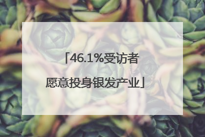 46.1%受访者愿意投身银发产业