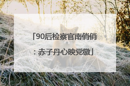 90后检察官南俏俏：赤子丹心映党徽