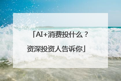 AI+消费投什么？资深投资人告诉你