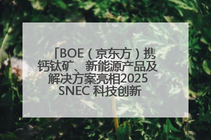 BOE（京东方）携钙钛矿、新能源产品及解决方案亮相2025 SNEC 科技创新赋能行业绿色发展